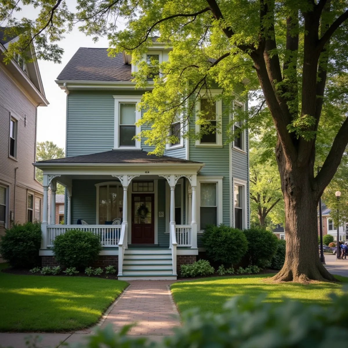A residential street of older homes in Fanwood, NJ that Hydrosphere plumbers serve