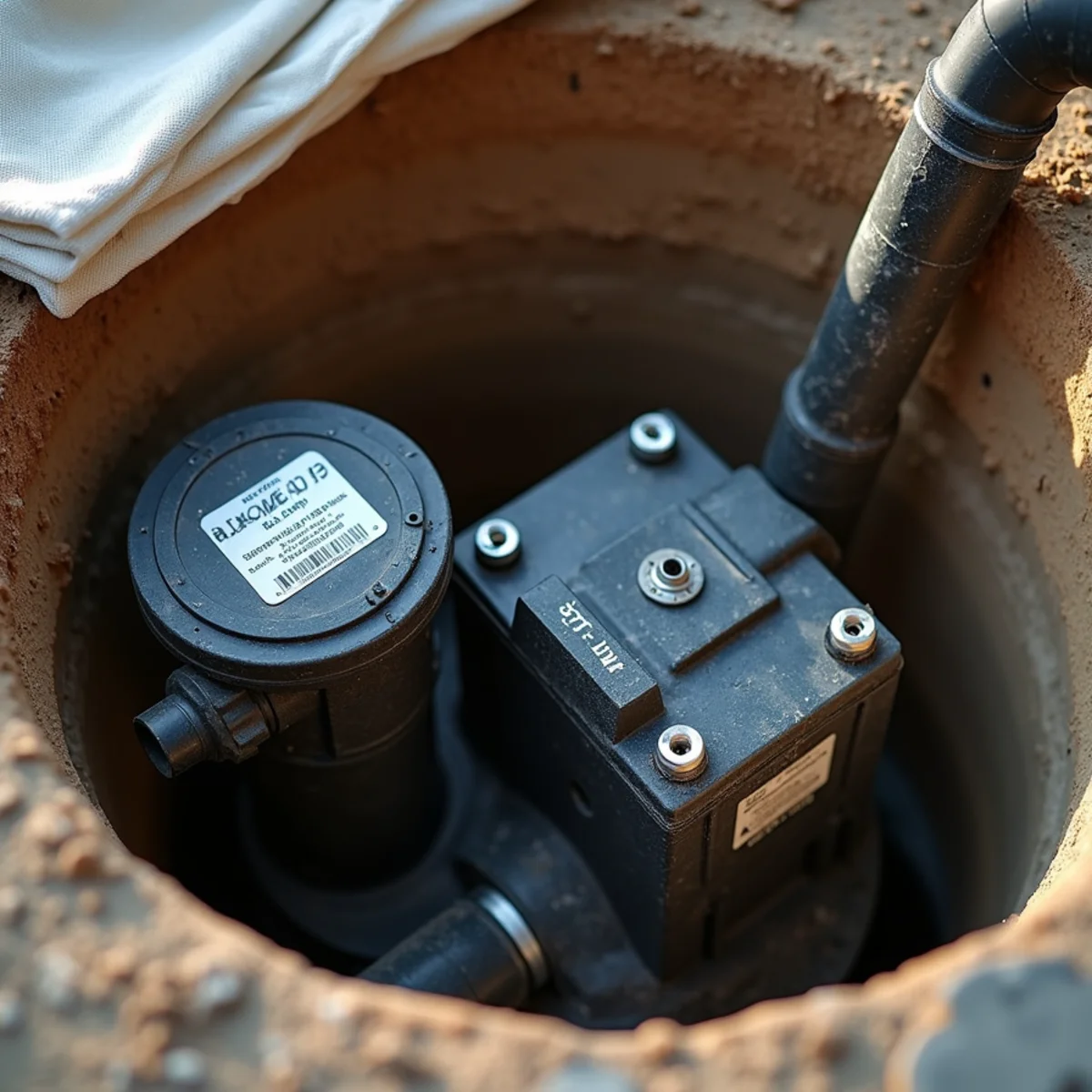 Battery backup sump pump system installed beside a primary pump in a Westfield basement